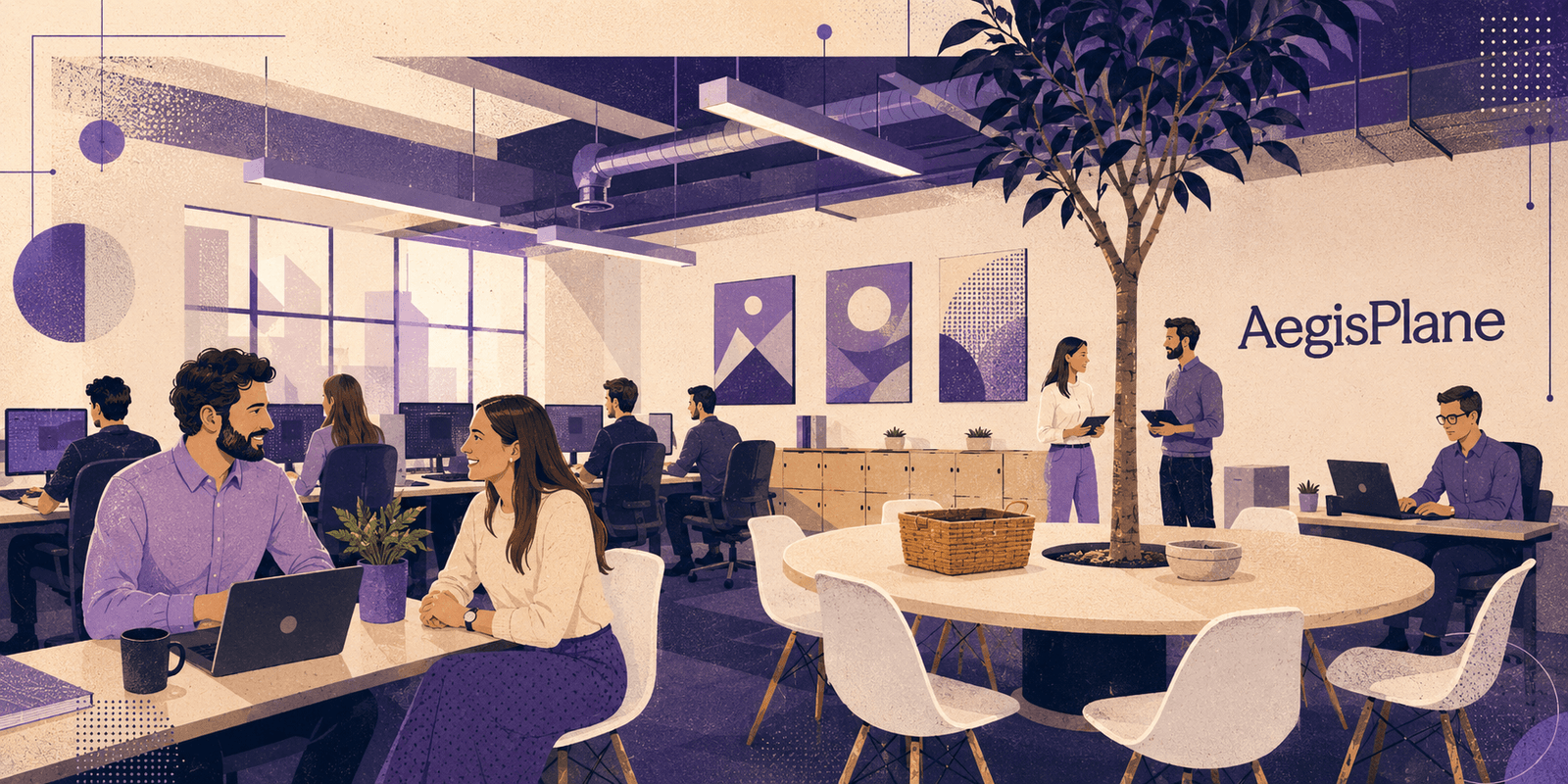 The AegisPlane team at work in the office